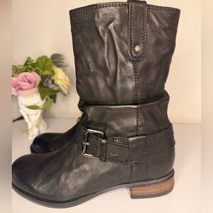 Josef Seibel Black Leather Combat Boots